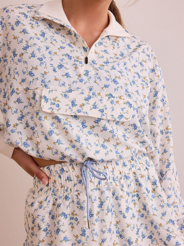 Floral Sprint Quarter Zip Detail 2 - TULLABEE