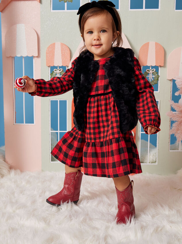 Lily Checkered Baby Dress and Bow Set by MudPie - TULLABEE