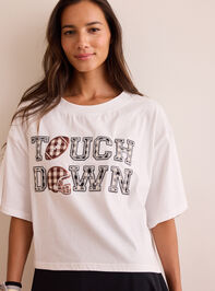 Touchdown Cropped Boxy Tee Detail 2 - TULLABEE
