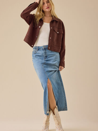 Halsie Suede Jacket - TULLABEE