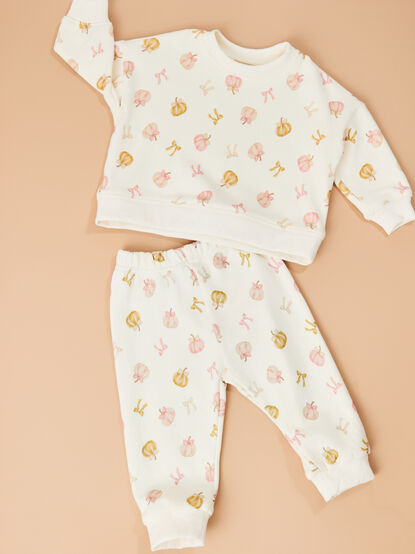 Pumpkin Bow Top and Pants Set - TULLABEE