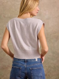 Lumina Cashmere V-Neck Sweater Vest Detail 6 - TULLABEE