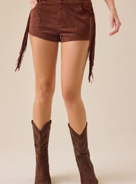 Nia Fringe Mini Short Detail 3 - TULLABEE