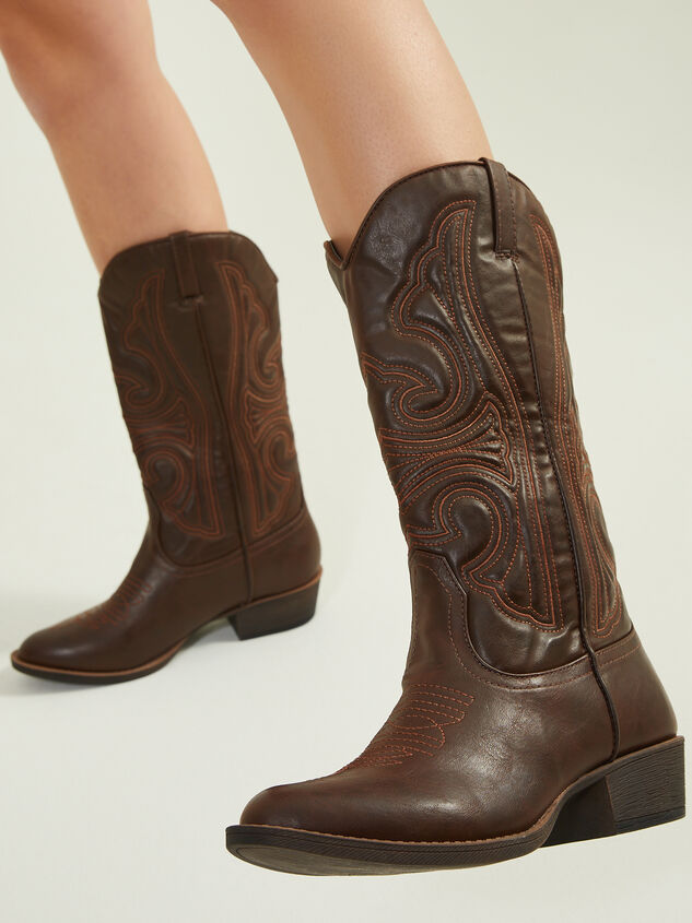 Chocolate brown cowboy top boots