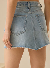 Rylan Denim Mini Skirt Detail 5 - TULLABEE
