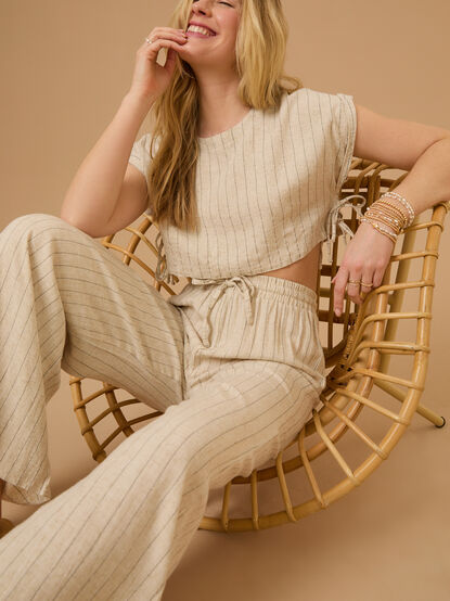 Hollis Striped Linen Top - TULLABEE