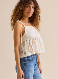 Jasmine Crochet Tie Shoulder Tank Detail 5 - TULLABEE