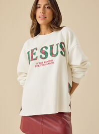 Jesus is the Reason Plaid Pullover Detail 5 - TULLABEE