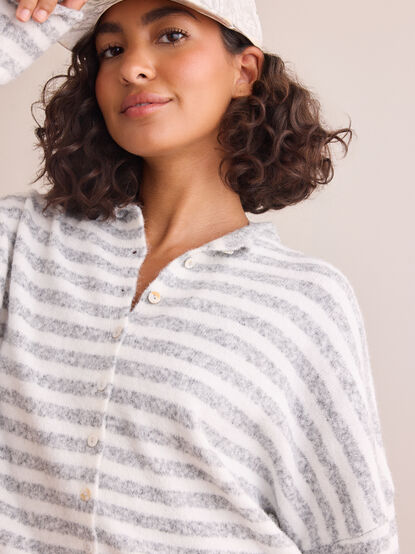 Power To The Stripe Cardigan - TULLABEE