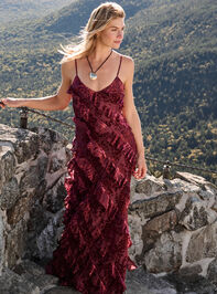 Selma Ruffle Maxi Dress - TULLABEE