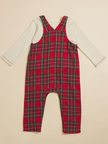 Plaid Overalls and Thermal Top Set by Mud Pie - TULLABEE
