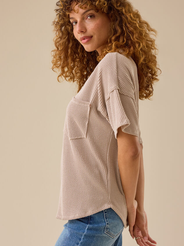 Alessia Ribbed Tunic Top Detail 4 - TULLABEE