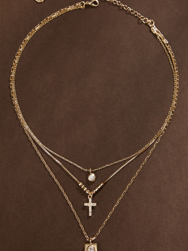 Layered Cross Charm Necklace - TULLABEE