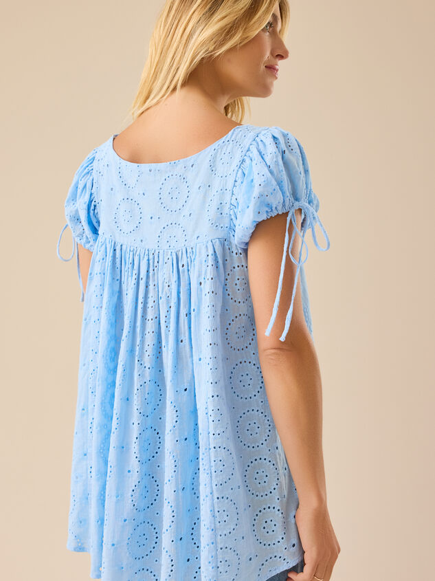 Keily Eyelet Babydoll Top Detail 4 - TULLABEE