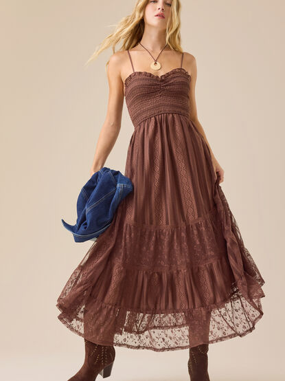 Tami Lace Tiered Maxi Dress - TULLABEE