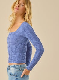 Blaire Seamless Floral Long Sleeve Cami Detail 2 - TULLABEE