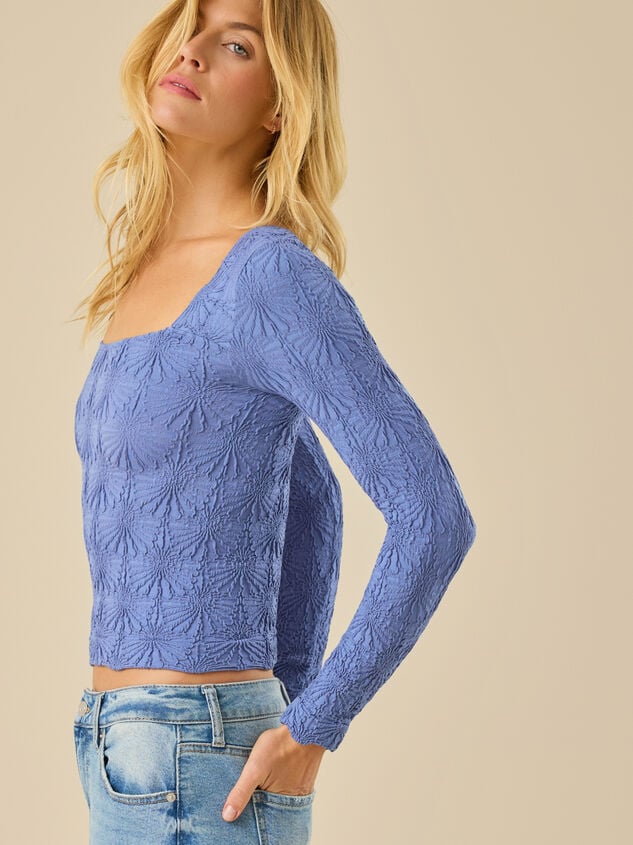 Blaire Seamless Floral Long Sleeve Cami Detail 2 - TULLABEE