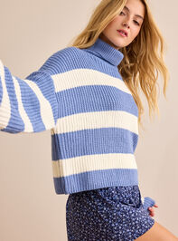 Spirit Stripe Turtleneck Sweater Detail 3 - TULLABEE