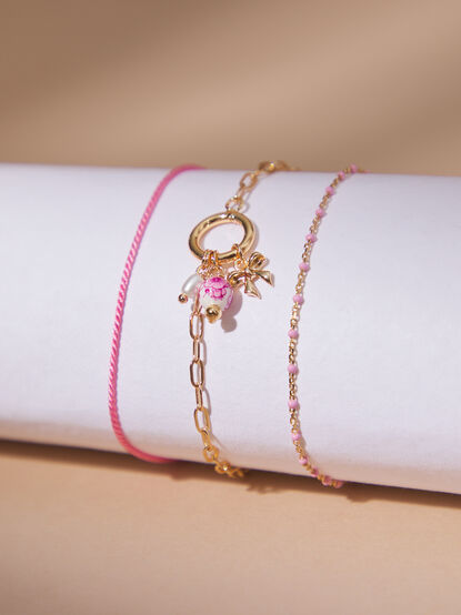 Blush Charm Bracelet Set - TULLABEE