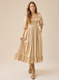 Anne Floral Corduroy Mama Dress Detail 2 - TULLABEE