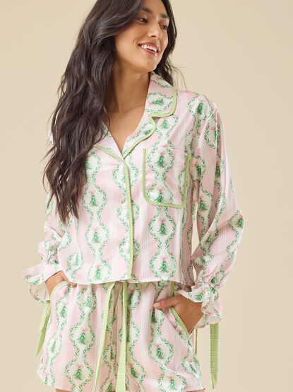 Blythe Satin Christmas Sleep Top - TULLABEE