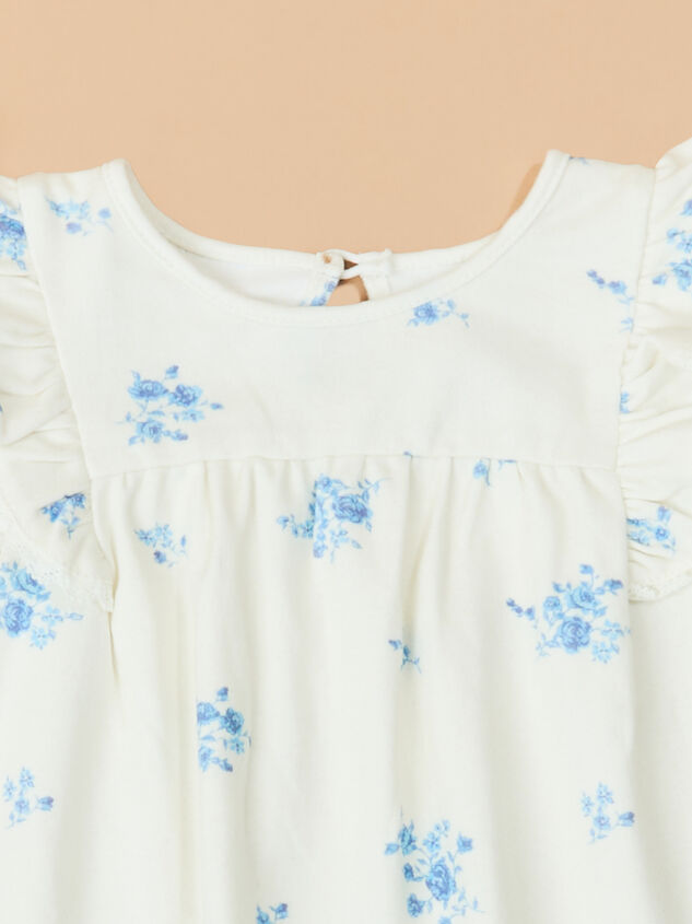 Polly Floral Flutter Dress Detail 3 - TULLABEE