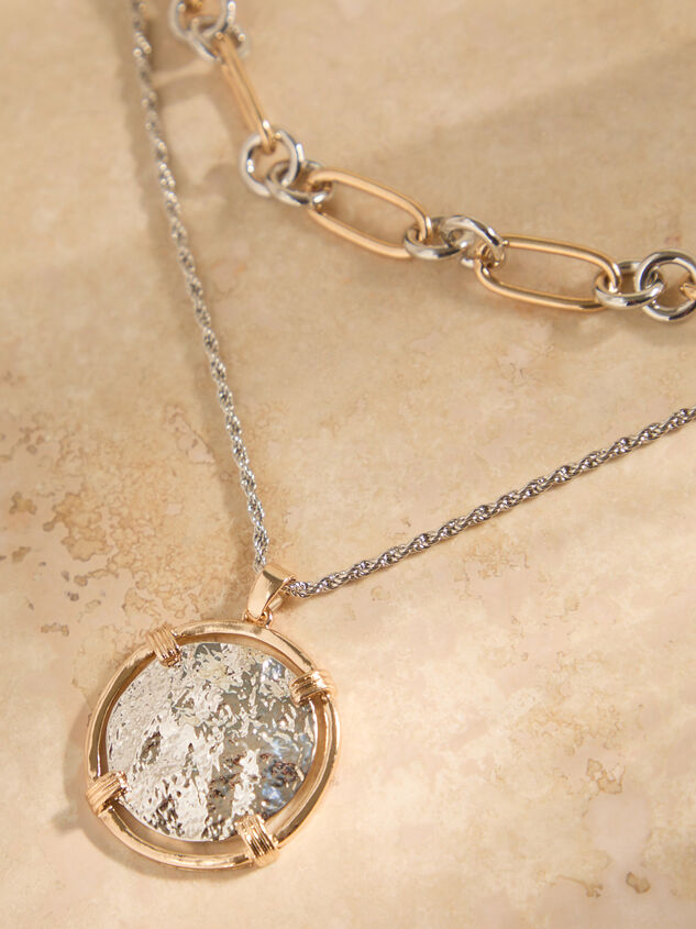 Layered Mixed Metal Coin Necklace - TULLABEE