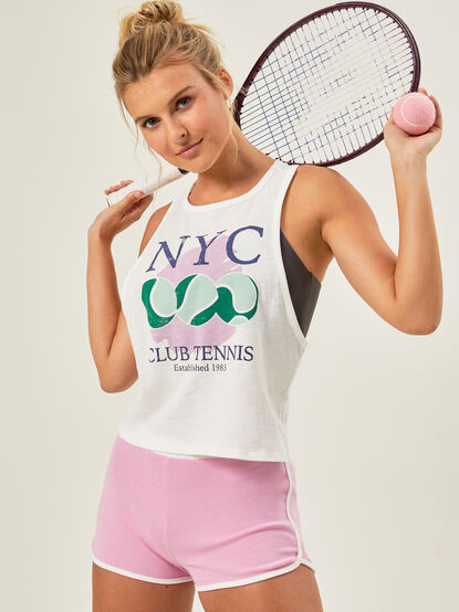 NYC Club Tennis Graphic Tank - TULLABEE