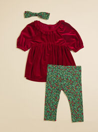 Holly Baby Velvet Tunic and Leggings Set Detail 2 - TULLABEE
