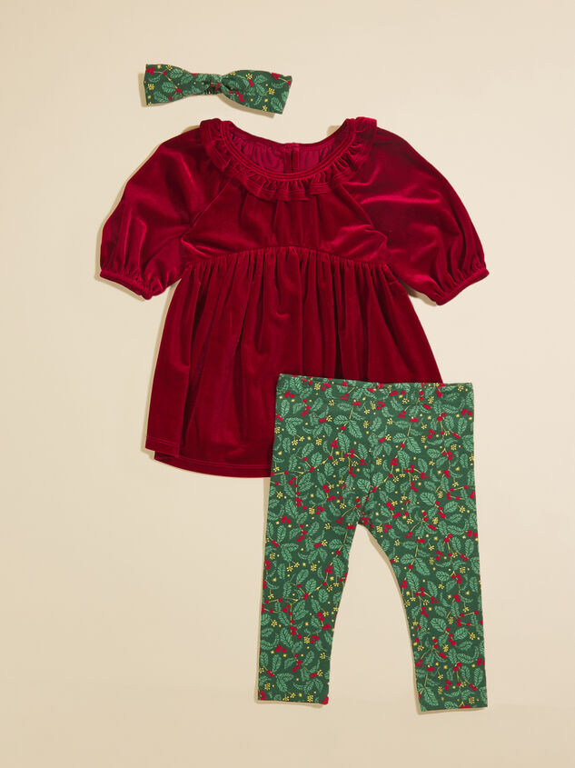 Holly Baby Velvet Tunic and Leggings Set Detail 2 - TULLABEE