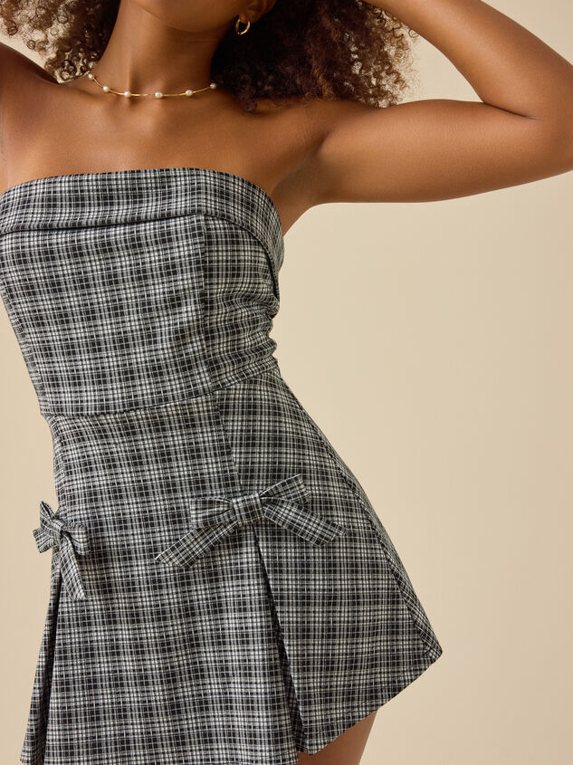 Arebella Strapless Plaid Romper - TULLABEE