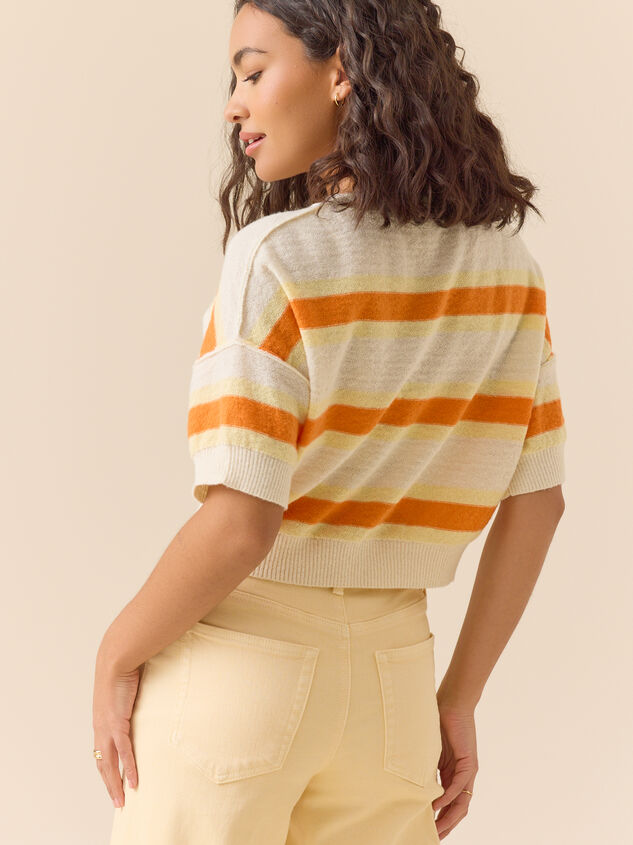 Chelsea Multi Stripe Boxy Sweater Detail 5 - TULLABEE