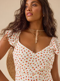 Hannah Floral Midi Dress Detail 3 - TULLABEE