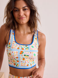 Getaway Postcard Patterned Tank Detail 2 - TULLABEE