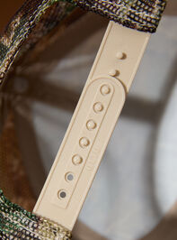 Camo Sunday Scaries Trucker Hat Detail 3 - TULLABEE