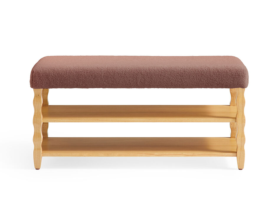 Hudson Upholstered & Wood Storage Bench - TULLABEE - 