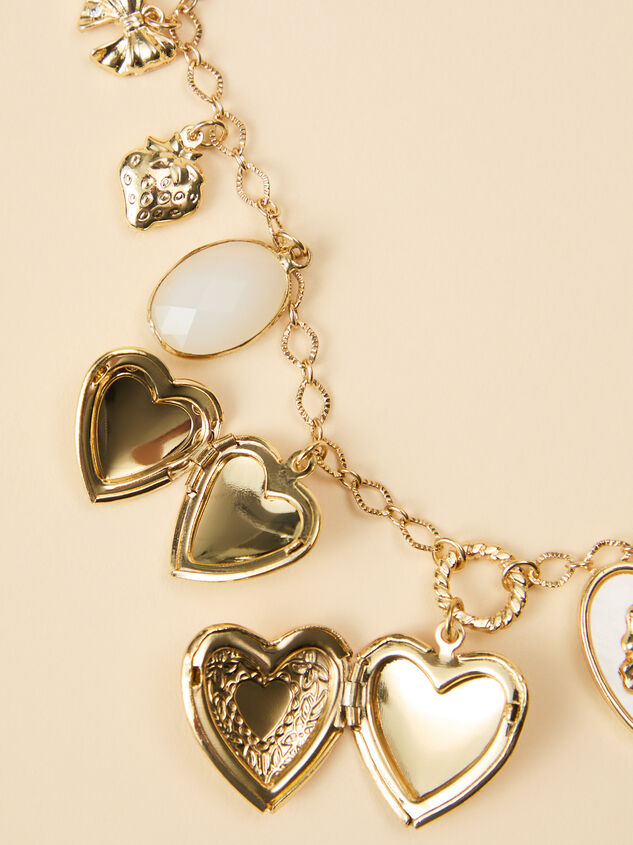 Bow Heart Charm Necklace Detail 3 - TULLABEE
