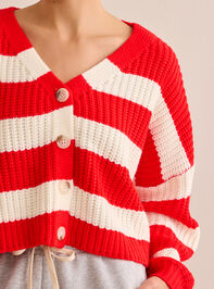 Lined Up Striped Cardigan Detail 2 - TULLABEE