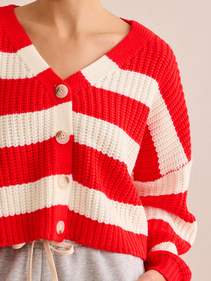 Lined Up Striped Cardigan - TULLABEE