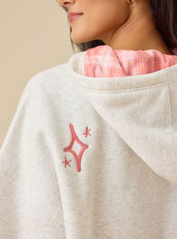 Plaid Bow Embroidered Sweatshirt Detail 4 - TULLABEE