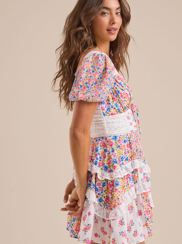 Aderny Floral Mini Dress Detail 3 - TULLABEE