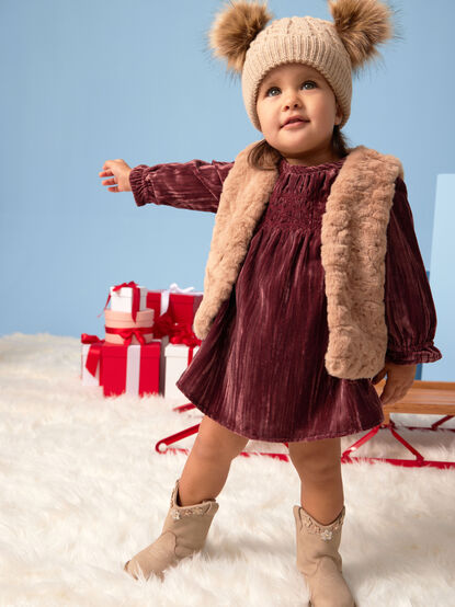 Marjorie Velvet Baby Dress - TULLABEE