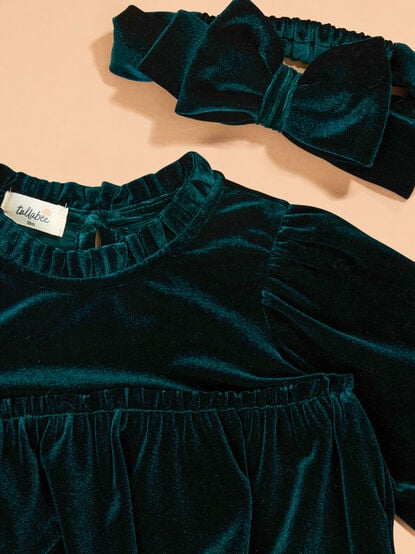 Ivy Velvet Bubble and Headband Set - TULLABEE