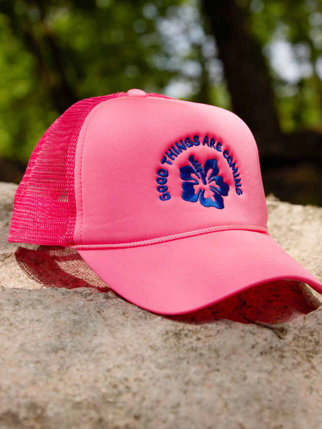 Good Things Are Coming Trucker Hat Detail 2 - TULLABEE