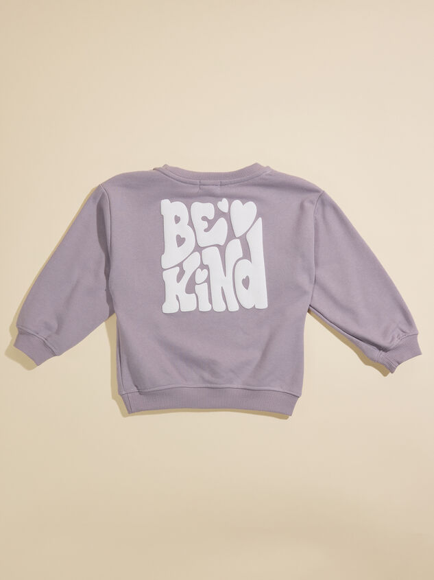 Be Kind Toddler Sweatshirt Detail 3 - TULLABEE