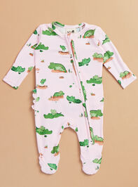 Happy Gator Ruffle Footie - TULLABEE