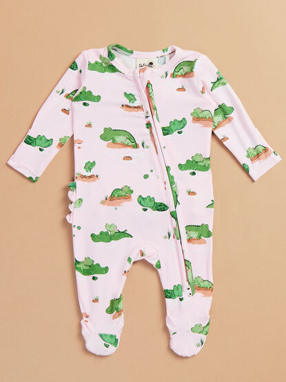 Happy Gator Ruffle Footie - TULLABEE