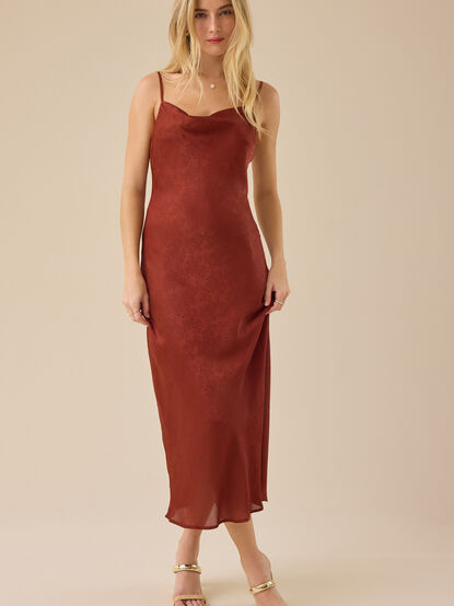 Eva Satin Midi Dress - TULLABEE