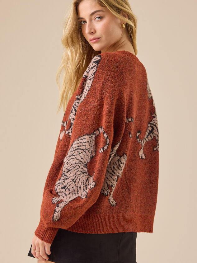 Zora Tiger Cardigan Detail 5 - TULLABEE