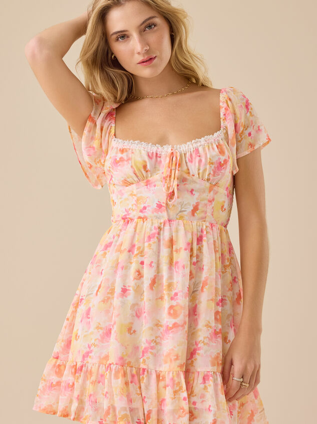 Sonnet Lace Ruffle Mini Dress Detail 3 - TULLABEE